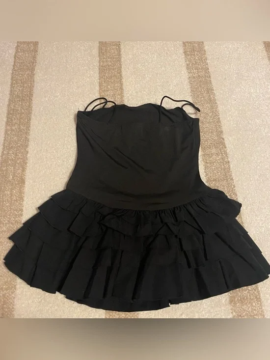 Little Black Ruffle Skort Dress - Picture 3 of 3